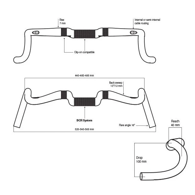 Deda-elementi Cintre Gravel Deda Elementi Gera Carbone Noir - 31,7 Mm – Image 5