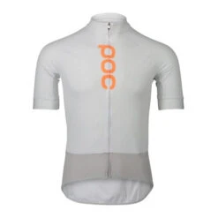 Maillot Route POC Essential Road Logo Blanc/Gris