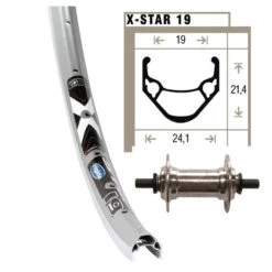 Roue Avant 20' Ryde Xstar 19 Argent - 19/406