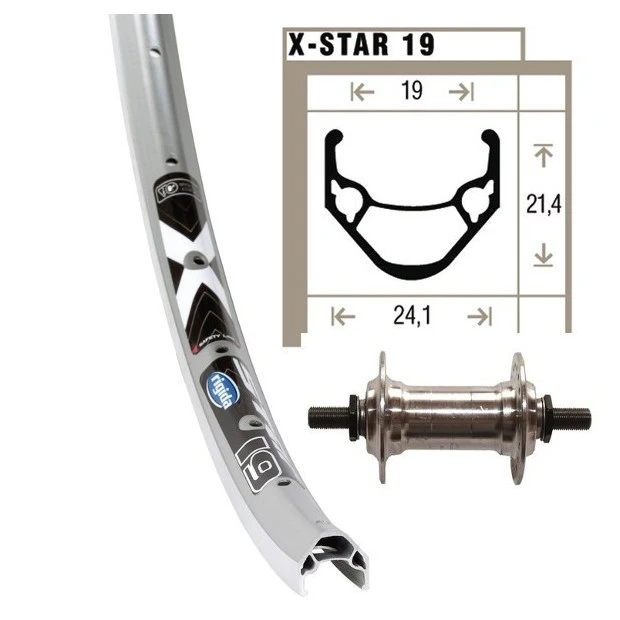 Roue Avant 20' Ryde Xstar 19 Argent - 19/406